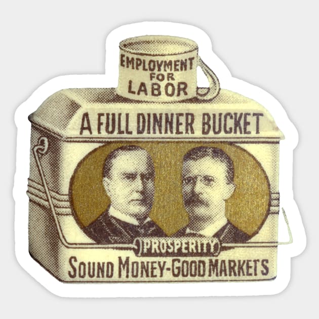 1900 Vote McKinley and Roosevelt Sticker by historicimage